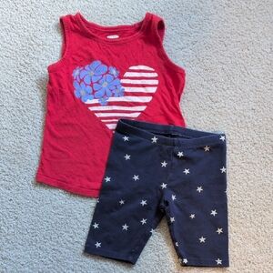 Old Navy Red Tank Top with Heart and Floral Design